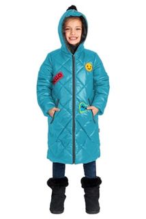 Пальто детское Boom 80530_BOG, бирюзовый, 110