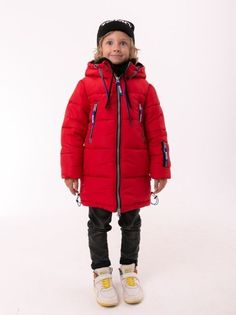 Пальто детское Boom 101440_BOB, красный, 128