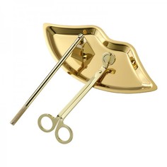 Набор для свечей DaPrivet триммер для фитиля, гаситель для свечи и декоративн поднос Губы