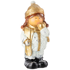 Набор из 6 штук Фигурка Lefard Девочка в шарфе с лыжами 22х10см полистоун 169-662_