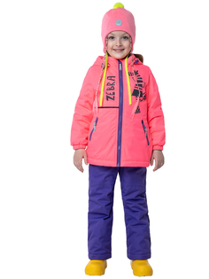 Комплект верхней одежды NIKASTYLE 7м1223, коралловый неон/лиловый, 86