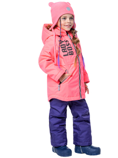Комплект верхней одежды NIKASTYLE 7м2423, коралловый неон/фиолетовый, 104