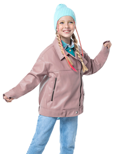 Куртка кожаная детская NIKASTYLE 4л5823, розовый, 170