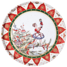 Набор из 4 штук Поднос сервировочный Agness Щелкунчик 33х2.1см сталь 898-135_