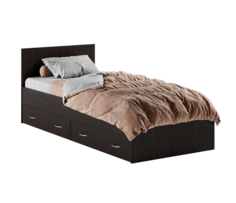 Кровать RuHome24 Виктория 120х200 венге с ящиками