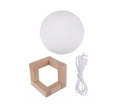 3D Светильник-ночник Лампа Луна - 3D moon lamp 15 см с пультом белый Newstyl