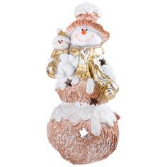 Набор из 4 штук Фигурка Lefard Снеговички с подсветкой 13х24см полистоун 169-203_