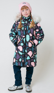 Пальто детское CROCKID 38067/н/1, бирюзовый; розовый; синий; фиолетовый; черный, 116