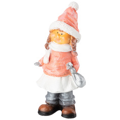 Фигурка декоративная Lefard Девочка в шапке с мешком 11х9х26см полистоун 169-656_