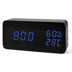 Настольные цифровые часы-будильник VST-862 Черные синие цифры Da Privet