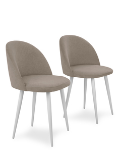 Комплект стульев 2 шт. BRENDOSS 206/04/black 206/04/white/k2, бежевый/белый