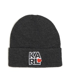 Шапка бини женская Karl Lagerfeld l1kh6617 темно-серая, р.One Size