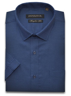 Рубашка мужская Imperator Vichy 3-K синяя 39/170-178