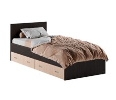 Кровать RuHome24 Виктория 120х200 венге дуб с ящиками