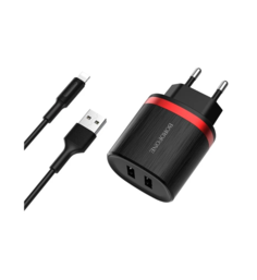 Сетевое зарядное устройство 2USB Borofone BA7A (Черный) No Brand