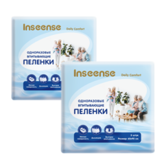 Пеленки одноразовые Inseense Daily Comfort 60х90 см 5 шт. 2 уп.