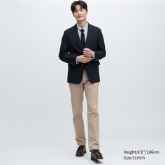 Брюки мужские UNIQLO 455482COL32 бежевые 34/34 (доставка из-за рубежа)