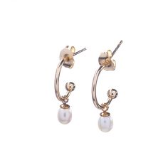 Серьги из бижутерного сплава с культивированным жемчугом Moon Paris Mo-22.10-114