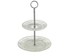 Этажерка стола амандин, стекло, прозрачная, двухъярусная, 28 см, Boltze, 7504900-boltze