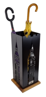 Подставка для зонтов напольная "BigBen", в стиле LOFT. 24х24х56см. Черная Syndicate