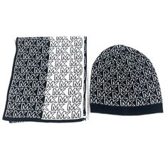 Комплект (шапка бини + шарф) женский Michael Kors 539485C черный/белый, One Size