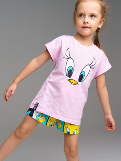 Футболка детская PlayToday 12342051, цвет светло-сиреневый, размер 104