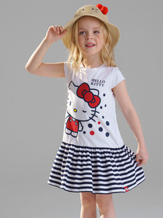 Платье детское PlayToday 12142879, цвет белый, красный, черный, размер 116