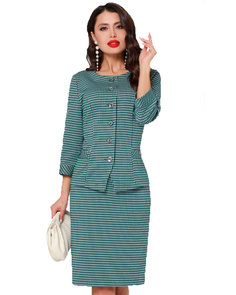 Костюм женский DSTrend В стиле Шанель зеленый 56 RU