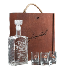 Набор Непробиваемый. Limited коричневый, штоф с пулей, 3 стопки с пулей Дарим Красиво