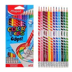 Карандаши 12 цветов, Maped Color Peps Oops, пластиковые, европодвес