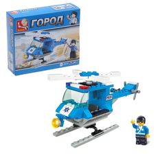 Конструктор «Полицейский вертолёт», 85 деталей Sluban
