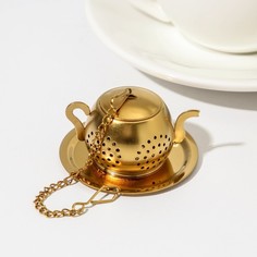 Magistro Ситечко для чая Magistro «Чайник Goldie», цвет золотистый