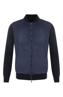 Кашемировый кардиган с кожаной отделкой Loro Piana