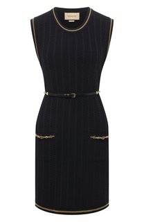 Платье из шерсти и хлопка Gucci