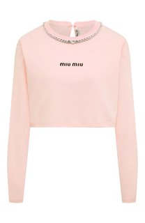 Хлопковый лонгслив Miu Miu