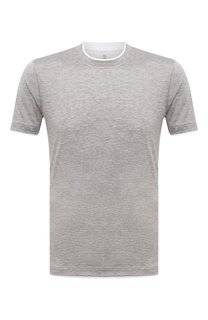 Футболка из шелка и хлопка Brunello Cucinelli