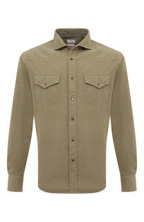 Хлопковая рубашка Brunello Cucinelli