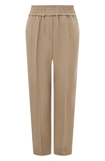 Брюки из вискозы и льна Brunello Cucinelli