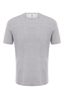 Футболка из хлопка и льна Brunello Cucinelli