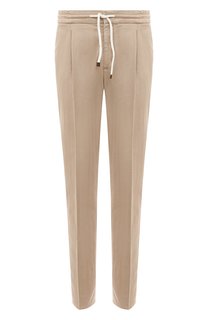 Брюки из хлопка и льна Brunello Cucinelli