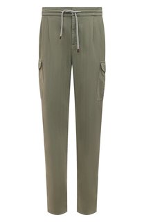Брюки из хлопка и льна Brunello Cucinelli