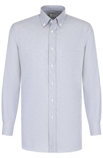 Хлопковая сорочка с воротником button down Brioni