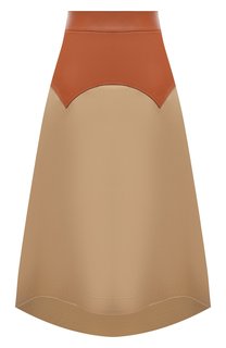 Юбка с отделкой из кожи Loewe