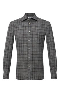 Рубашка из шерсти и шелка Kiton