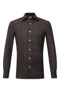 Рубашка из шерсти и шелка Kiton