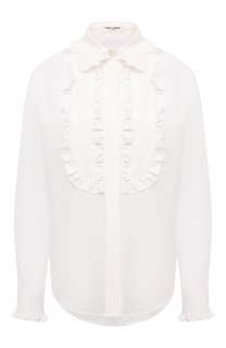 Блузка из хлопка и шелка Saint Laurent
