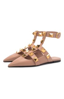 Кожаные балетки Roman Stud Valentino