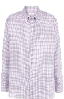 Хлопковая рубашка с воротником button down Brioni