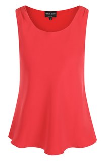 Приталенный шелковый топ без рукавов Giorgio Armani