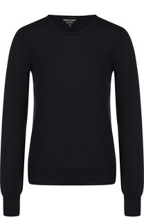 Однотонный кашемировый пуловер с круглым вырезом Giorgio Armani